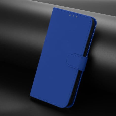 Чехол-книжка с мягким покрытием (Skin Feel) со шнурком на Xiaomi Poco M7 4G 169mm - синий