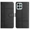 Чехол-книжка Cowhide Texture Stitching Leather на Motorola Moto G75 - черный