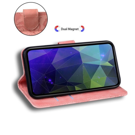 Чехол-книжка Tiger Embossing для Motorola Edge 50 Ultra - розовый