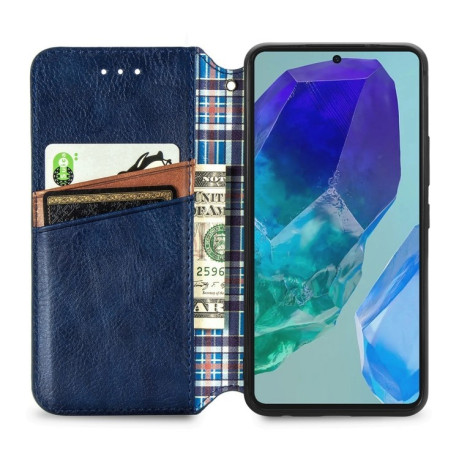 Чехол-книжка Cubic Grid для Samsung Galaxy A16 5G - синий