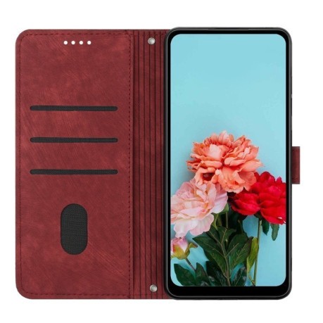 Чехол-книжка Skin Feel Stripe Pattern для Infinix Smart 8 - красный