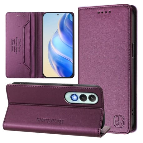 Чохол-книжка Retro Skin Feel Business Magnetic на OnePlus Nord CE 4 - фіолетовий