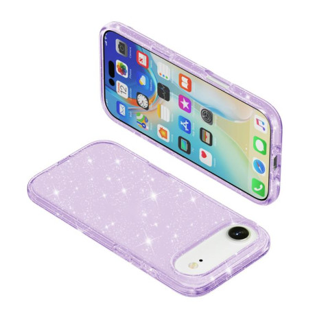 Противоударный чехол Terminator Style Glitter для iPhone 17 - фиолетовый