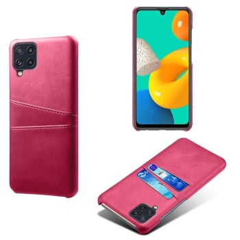 Протиударний чохол Calf Texture with Card Slots Samsung Galaxy M32/A22 4G - пурпурно-червоний
