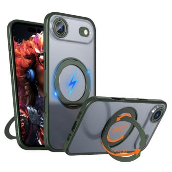 Чехол kalebol с MagSafe и подставкой 360 Metal Ring Holder на iPhone Air - зеленый