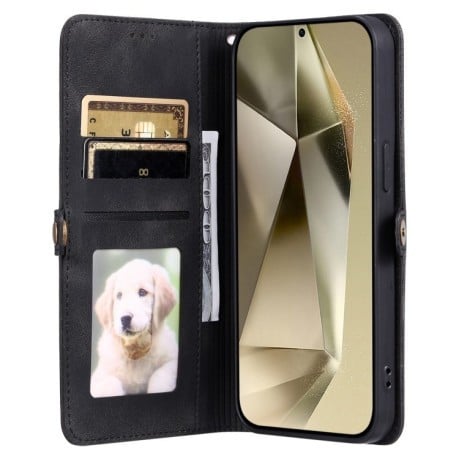 Чехол-книжка Totem Embossed Magnetic Leather для Samsung Galaxy A16 5G - черный