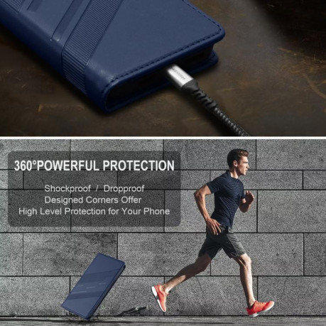 Чехол-книжка Embossed Multi-functional Wallet Retro Leather на Infinix Hot 50 Pro 4G - синий
