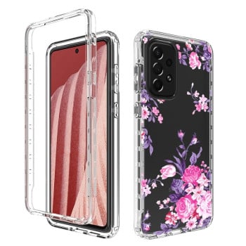 Протиударний чохол Transparent Painted Samsung Galaxy A73 - Pink Flower