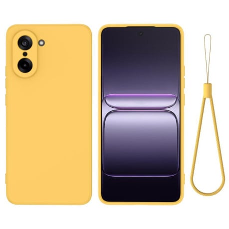 Силиконовый чехол Solid Color Liquid Silicone на OnePlus Nord CE5/Ace 5 Racing - желтый