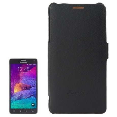 Шкіряний Чохол Книга Fashion Litchi Texture Black для Samsung Galaxy Note 4/ N910
