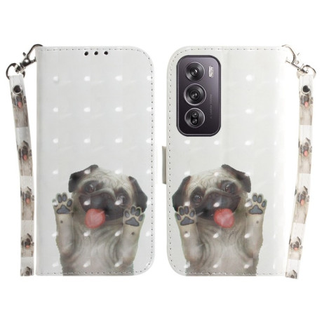Чохол-книжка 3D Colored Horizontal Flip Leather для OPPO Reno 12 Pro 5G Global - Pug