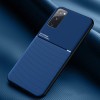 Противоударный чехол Tilt Strip Grain на Samsung Galaxy S20 FE - синий