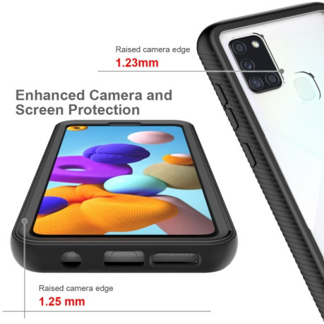 Противоударный чехол Two-layer Design на Samsung Galaxy A21s - черный