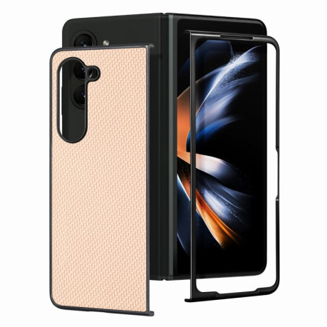 Противоударный чехол Carbon Fiber Texture для Samsung Galaxy Fold 5 - Apricot