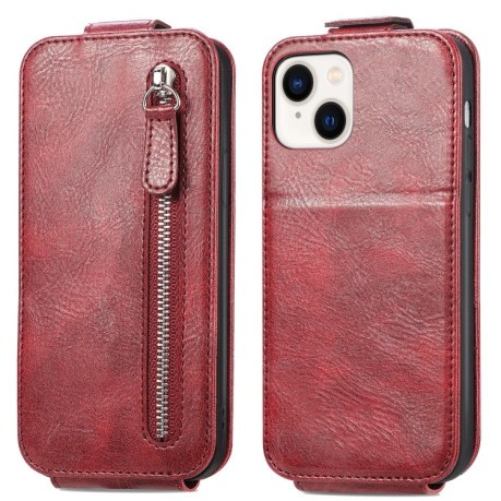 Флипп-чехол Zipper Wallet Vertical для iPhone 14 Plus - красный