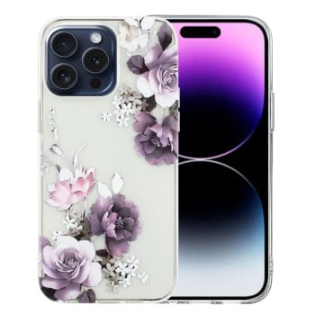 Чехол Colorful Painting Pattern TPU для iPhone 16 Pro - Peony
