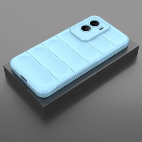 Силиконовый чехол Magic Flannel на Xiaomi Poco M7 4G 169mm - голубой