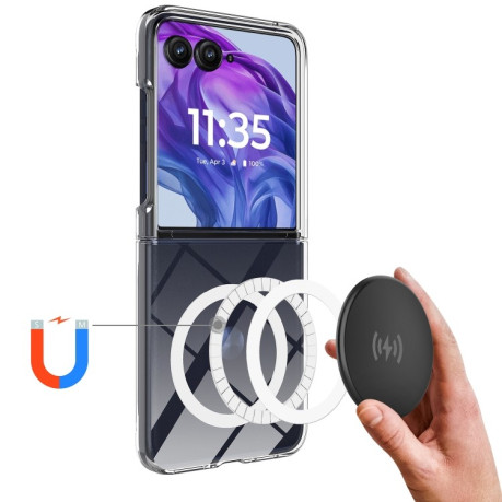 Чохол Clear Case MagSafe Simple Magnet для Motorola Razr 50 Ultra - прозорий