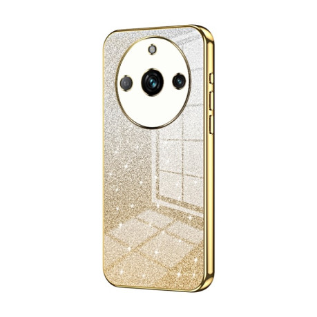 Ударозащитный чехол Gradient Glitter Powder Electroplated на Realme 11 Pro / 11 Pro+ 5G - золотой