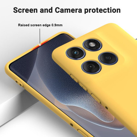 Силиконовый чехол Solid Color Liquid Silicone на Motorola Edge 60 Pro+ - желтый