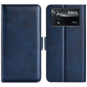 Чохол-книжка з двосторонньою магнітною застібкою на Xiaomi Poco X4 Pro 5G - темно-синій