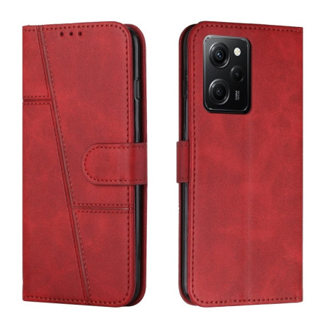 Чехол-книжка Stitching Calf Texture для Xiaomi Redmi Note 12 Pro Speed / Poco X5 Pro 5G - красный