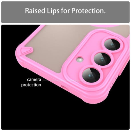 Протиударний чохол Armor Glaze з MagSafe гібридний на Samsung Galaxy S25 FE 5G - рожевий