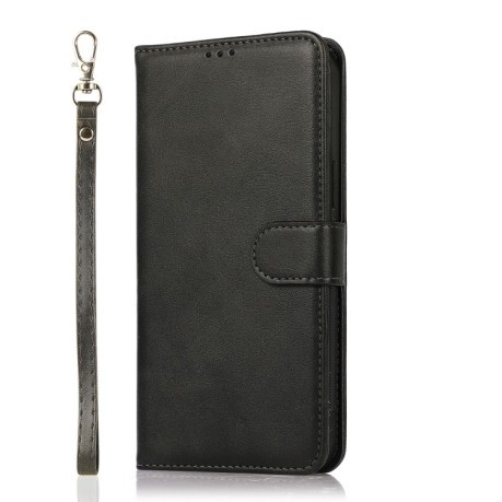 Чехол-книжка Calf Texture 2 in 1 Detachable Magnetic на iPhone 16 - черный