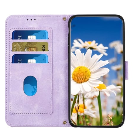 Чохол-книжка Floral Pattern Leather для Samsung Galaxy A36 - фіолетовий