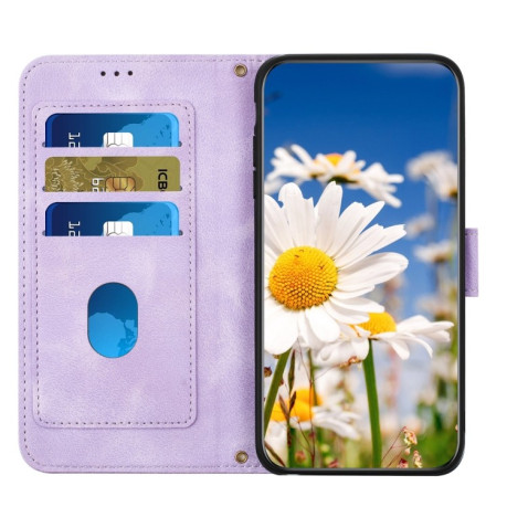 Чехол-книжка Floral Pattern Leather для Samsung Galaxy A56 5G - фиолетовый
