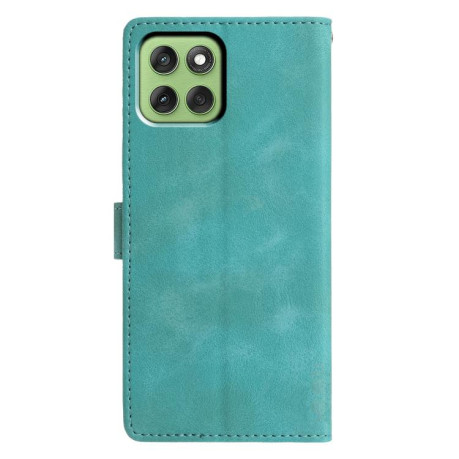 Чехол-книжка Triangles Embossed Leather для Motorola Edge 60 - зеленый