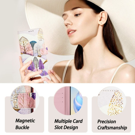Чехол-книжка Colored Drawing Pattern для iPhone 16e - разноцветный