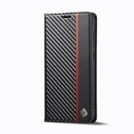 Чехол-книжка LCIMEEKE Carbon Fiber для Samsung Galaxy S25+ 5G - Black