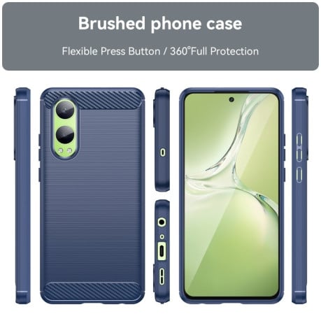 Протиударний чохол Brushed Texture Carbon Fiber на OnePlus Nord CE4 Lite - синій