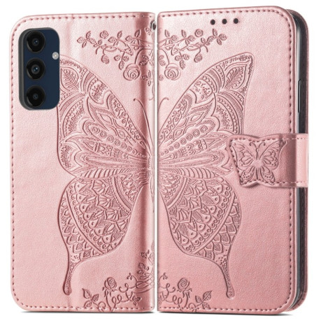 Чехол-книжка Butterfly Love Flower Embossed для Samsung Galaxy A16 - розовое золото