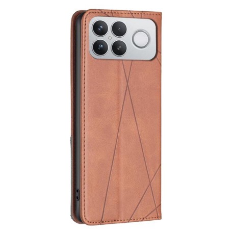 Чохол-книжка Rhombus Texture на Xiaomi Redmi K90 Pro Max/Poco F8 Ultra — коричневий