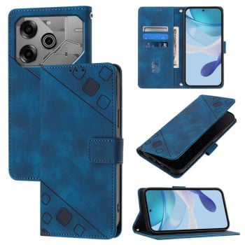 Чехол-книжка Skin-feel Embossed на Tecno Pova 6 Neo — синий
