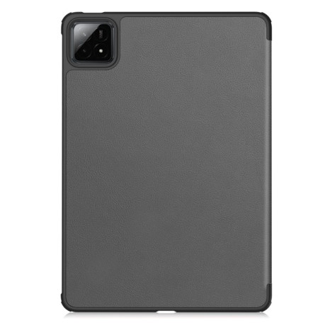 Чехол Custer Texture Three-folding Sleep/Wake-up для Xiaomi Pad 7 / 7 Pro- черный - серый