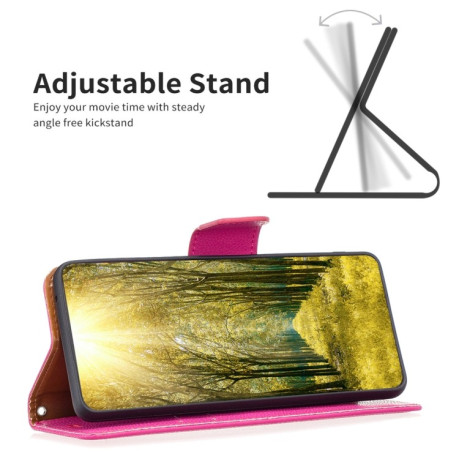 Чохол-книжка Litchi Texture Pure Color на Samsung Galaxy A24 4G - пурпурно-червоний