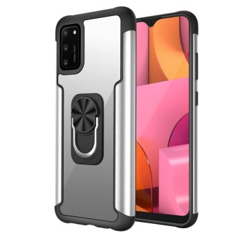 Противоударный чехол R-JUST with Ring Holder на Samsung Galaxy A02s - серебристый