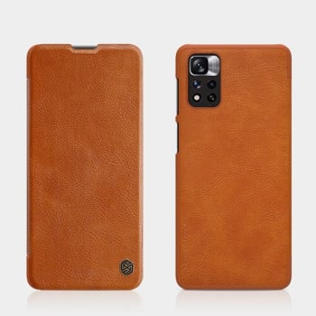 Шкіряний Чохол Книга Nillkin QIN Series Brown Xiaomi Redmi Note 11 Pro 5G (China)/11 Pro+ - коричневий