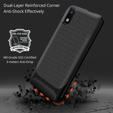 Противоударный чехол Carbon Fiber Texture на Xiaomi Redmi 9A - черный
