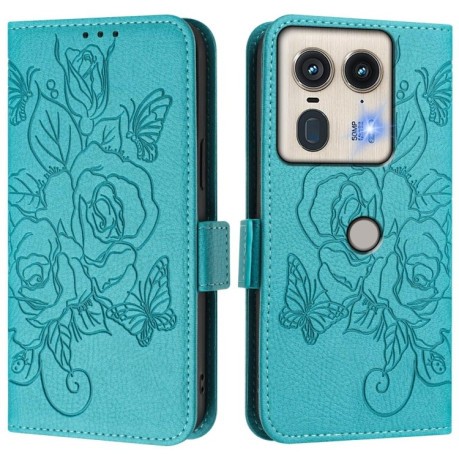 Чехол-книжка Magnetic RFID Anti-theft Leather для Motorola Edge 50 5G Global - голубой