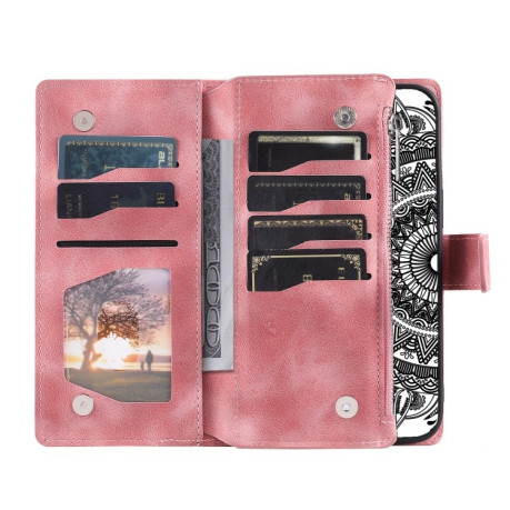 Чехол-книжка Multi-Card Totem Zipper Leather для Samsung Galaxy A36 - розовый