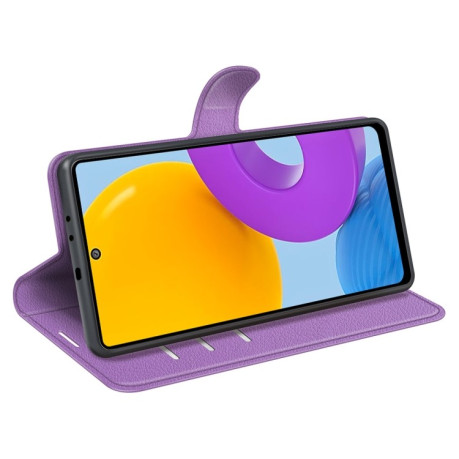 Чехол-книжка Litchi Texture на Samsung Galaxy M52 5G - фиолетовый