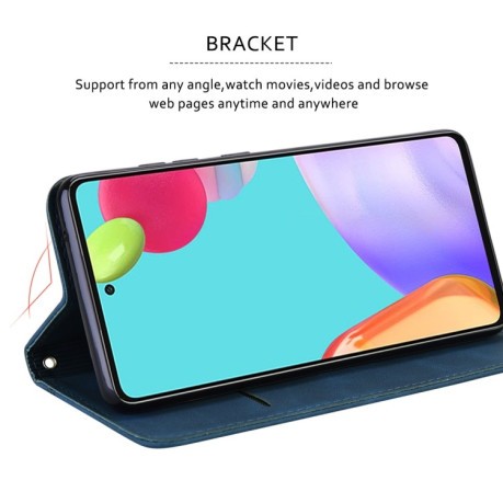 Чехол-книжка Frosted Business Magnetic на Xiaomi Poco X4 Pro 5G - синий