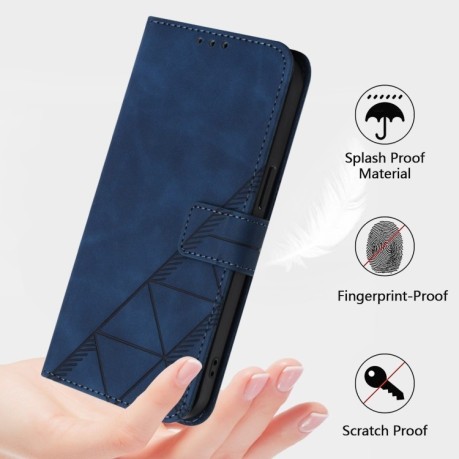 Чохол-книжка Crossbody 3D Embossed Flip Leather на Xiaomi 14T Pro - синій
