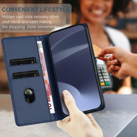 Чохол-книжка Embossed Multi-functional Wallet Retro Leather на Realme 14 Pro+ - синій