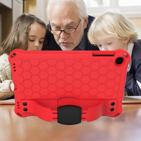 Противоударный чехол Honeycomb Design на iPad mini 5 / 4 / 3 / 2 /1 - красно-черный
