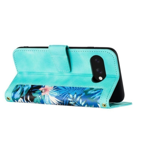 Чохол-книжка Floral Pattern Leather для Google Pixel 9a - зелений